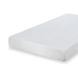 Primenite Memory Foam Mattress 8" A white mattress topper or mattress cover with a textured, diamond-patterned surface, shown at an angle on a clean white background.