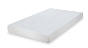 Primenite Memory Foam Mattress 8" A white rectangular mattress topper or memory foam pad with a textured surface, shown at an angle on a white background.