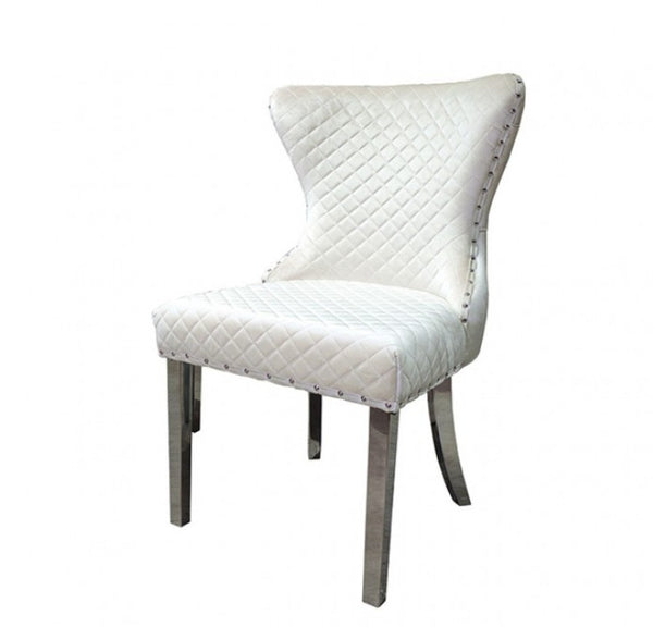 Primenova Upholstered Silver White Dining Chair