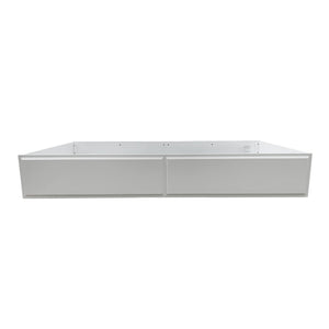 Primrose White Twin Bed Frame with Floral Accent A white rectangular bathtub frame or raised tub surround shown from the front against a plain white background.