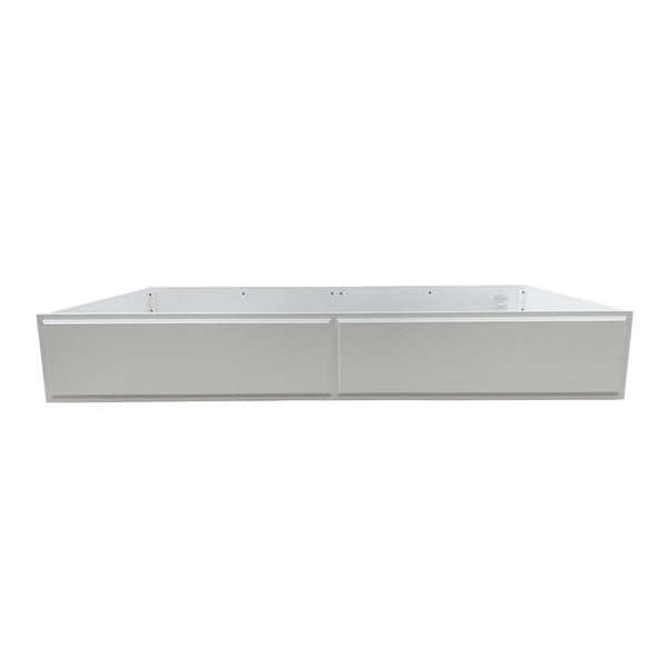 Primrose White Twin Bed Frame with Floral Accent A white rectangular bathtub frame or raised tub surround shown from the front against a plain white background.