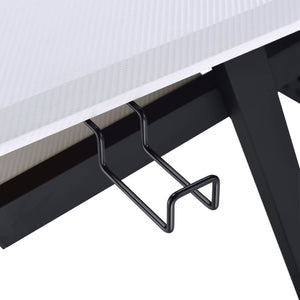 Primtone Black White Music Production Desk Metal bed support bracket attached to a mattress and bed frame.