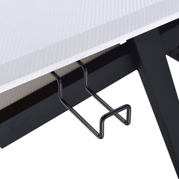 Primtone Black White Music Production Desk Metal bed support bracket attached to a mattress and bed frame.