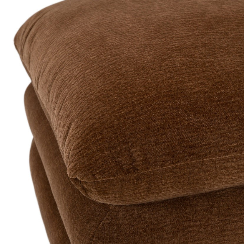 Prinkett Modular Corner Brown Fabric Ottoman