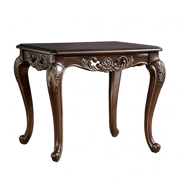 Prisya Traditional Solid Wood End Table Style 