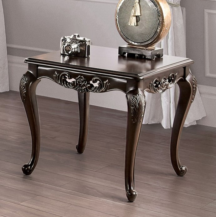 Prisya Traditional Solid Wood End Table 