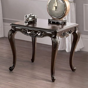 Prisya Traditional Solid Wood End Table 