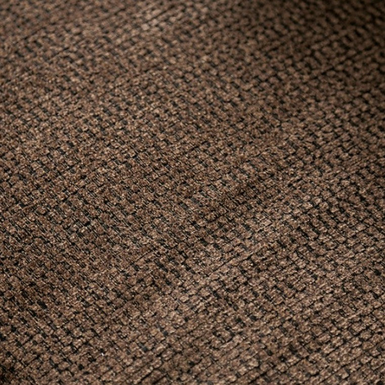 Priya Leatherette Fabric Button Tufted Sofa Luxurious brown leather sofa with decorative pillows in a living room setting.