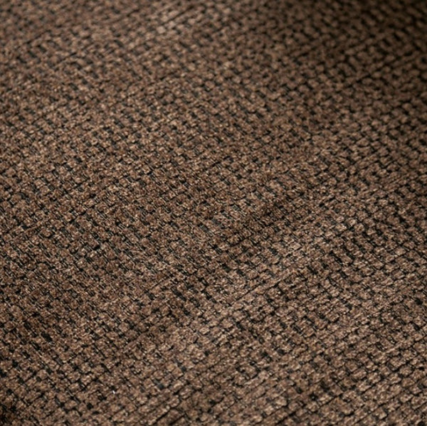 Priya Leatherette Fabric Button Tufted Sofa Close-up of brown textured fabric