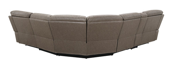 Punge Power Motion Reclining Sectional Sofa Brown sectional sofa on a white background