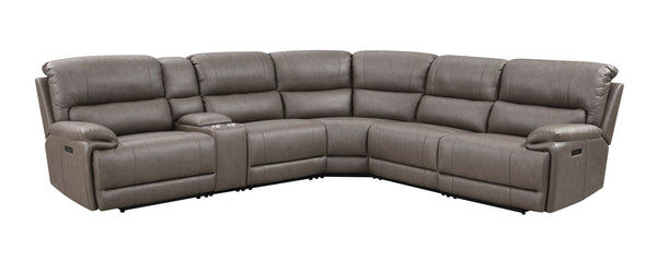 Punge Power Motion Reclining Sectional Sofa Gray sectional sofa on a white background