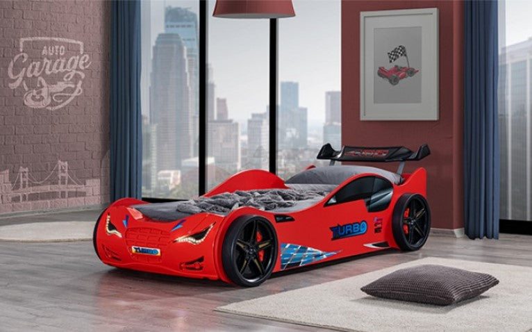 Ronny High Gloss Race Car Bed