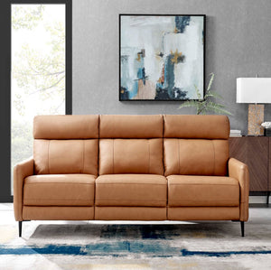 Rudy Comfortable Quality Leather Sofa in Tan Front