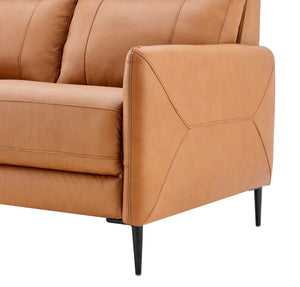 Rudy Comfortable Quality Leather Sofa in Tan Leg