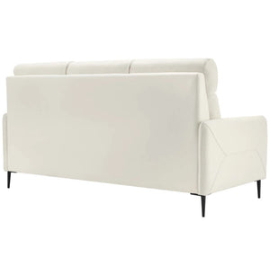 Rudy Comfortable Quality Leather Sofa in White Back