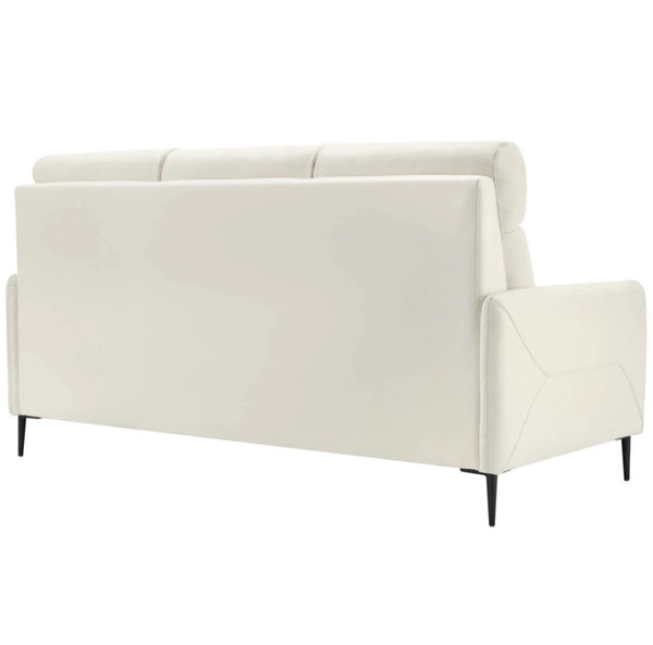 Rudy Comfortable Quality Leather Sofa in White Back