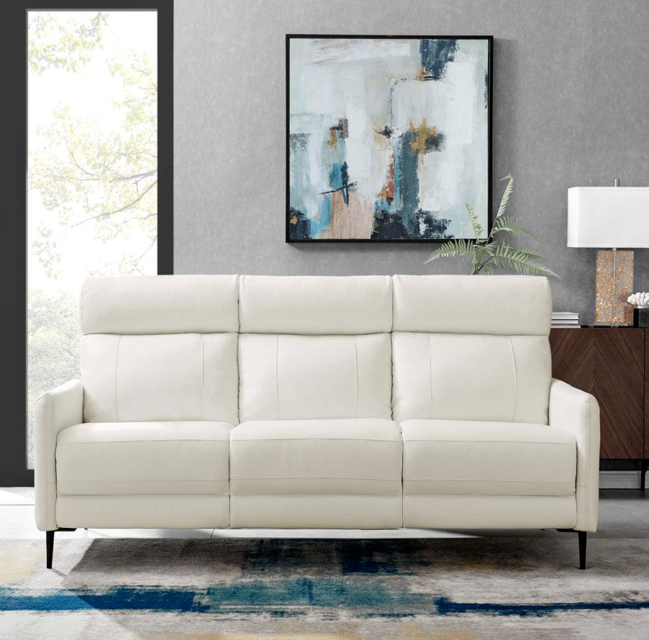 Rudy Comfortable Quality Leather Sofa in White