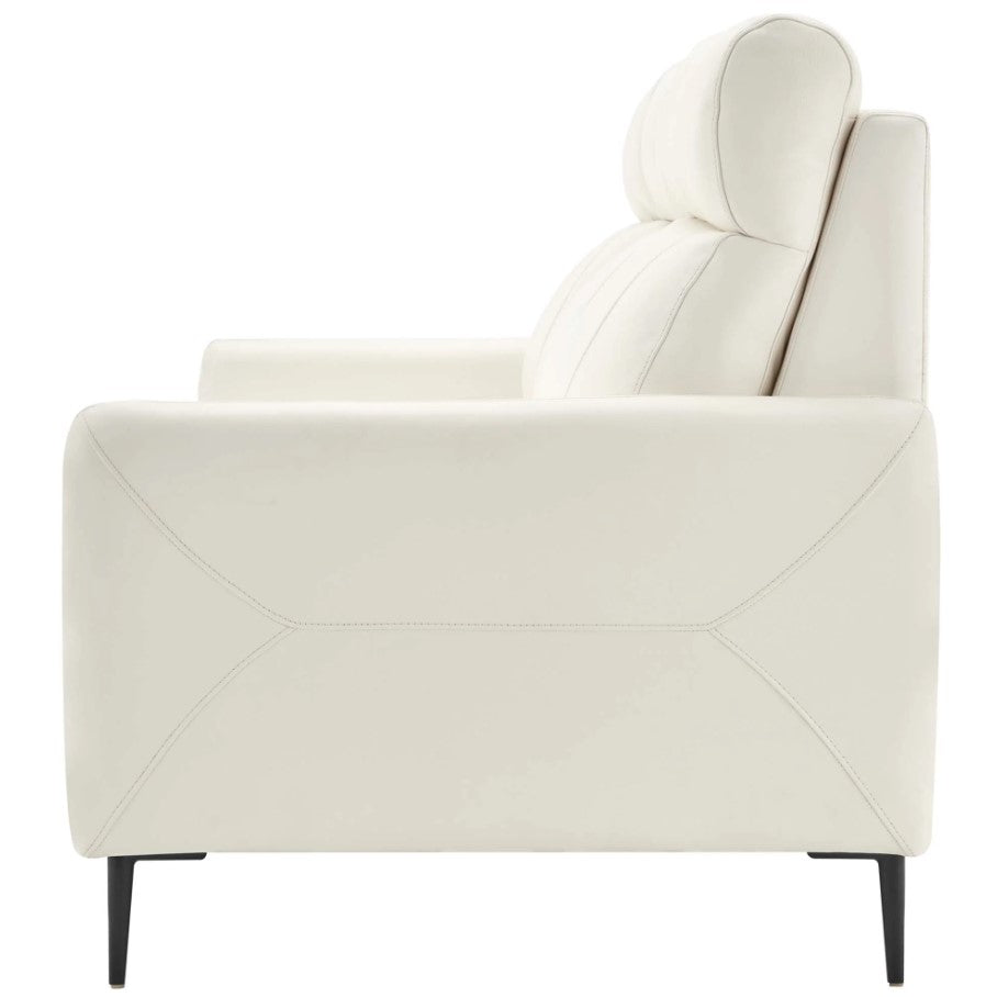 Rudy Comfortable Quality Leather Sofa in White