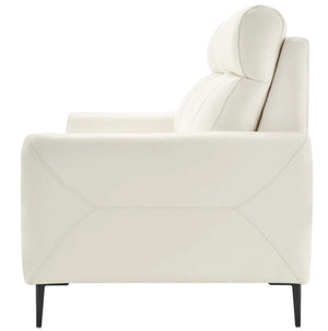 Rudy Comfortable Quality Leather Sofa in White Side
