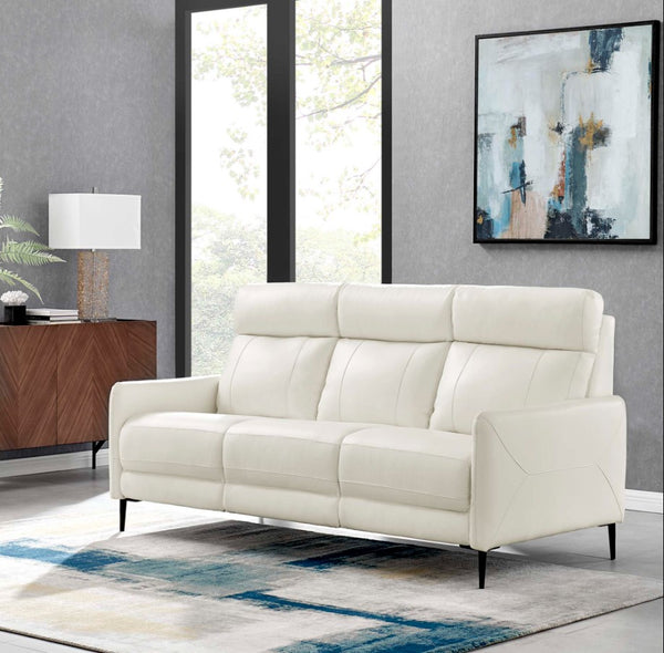 Rudy Comfortable Quality Leather Sofa in White
