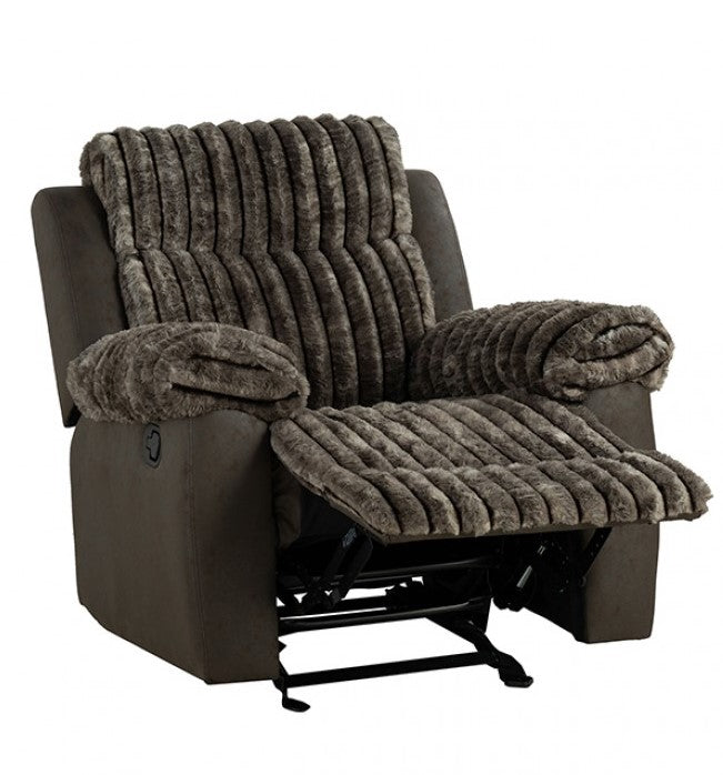 Salley Brown Fabric Two Tone Recliner Chair