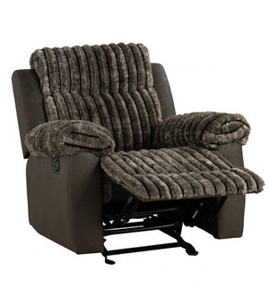 Salley Brown Fabric Two Tone Recliner Chair Open