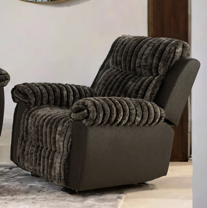 Salley Brown Fabric Two Tone Recliner Chair