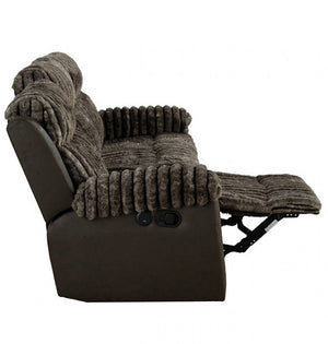 Salley Brown Fabric Two Tone Recliner Sofa Side