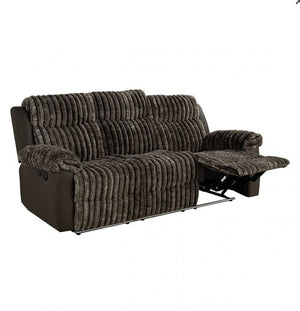 Salley Brown Fabric Two Tone Recliner Sofa Style