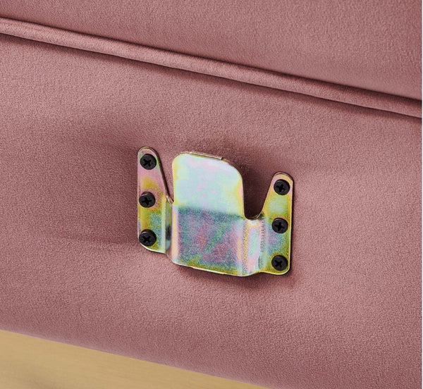 Sanchi 6PC Channel Tufted Velvet Modular Sectional Sofa Rose Metallic butterfly charm on a pink fabric surface