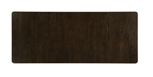 Serania Two Tone Dining Table Dark brown wooden panel on a white background