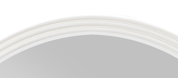 Serania Two Tone Wall Mirror Close-up of white plastic tubing on a white background