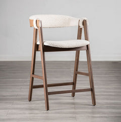 Serika Mid Century Modern Counter Height Walnut Dining Chair