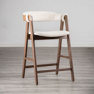 Serika Mid Century Modern Counter Height Walnut Dining Chair