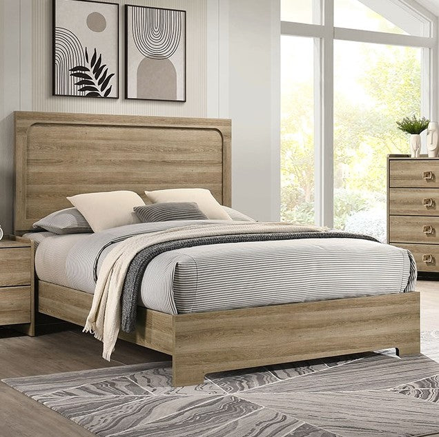 Serrano Contemporary Dusty Oak Finish Bed