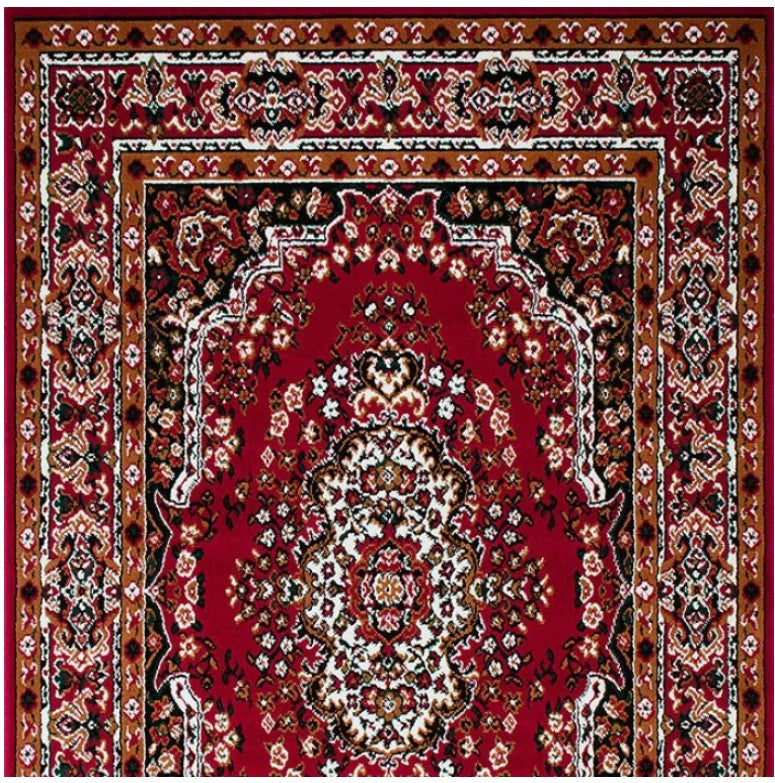 Shotta Traditional Style 5x8 Red Area Rug Decorative red and brown area rug with intricate patterns