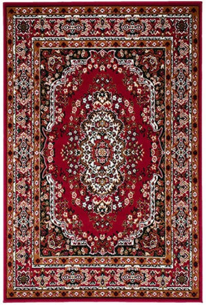 Shotta Traditional Style 5x8 Red Area Rug Decorative red and brown area rug with intricate patterns