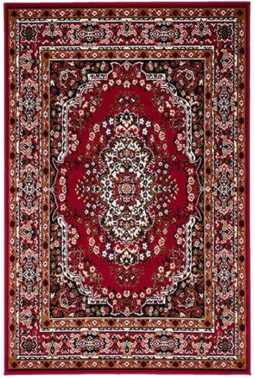 Shotta Traditional Style 5x8 Red Area Rug Decorative red and brown area rug with intricate patterns