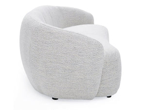 Silvi Off White Modern Fabric Sofa Gray textured armchair on a white background