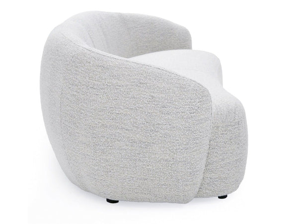 Silvi Off White Modern Fabric Sofa Gray textured armchair on a white background