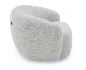 Silvi Off White Modern Fabric Swivel Chair Gray textured headband on a white background