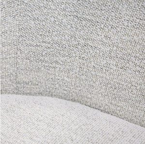 Silvi Off White Modern Fabric Sofa Close-up of textured gray fabric with a slight sheen
