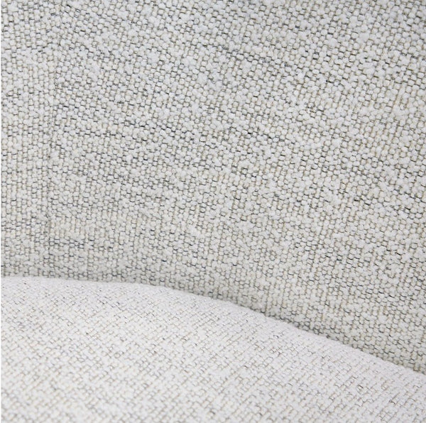 Silvi Off White Modern Fabric Sofa Close-up of textured gray fabric with a slight sheen