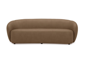 Silvi Tan Leather Modern Sofa Brown sofa on a white background