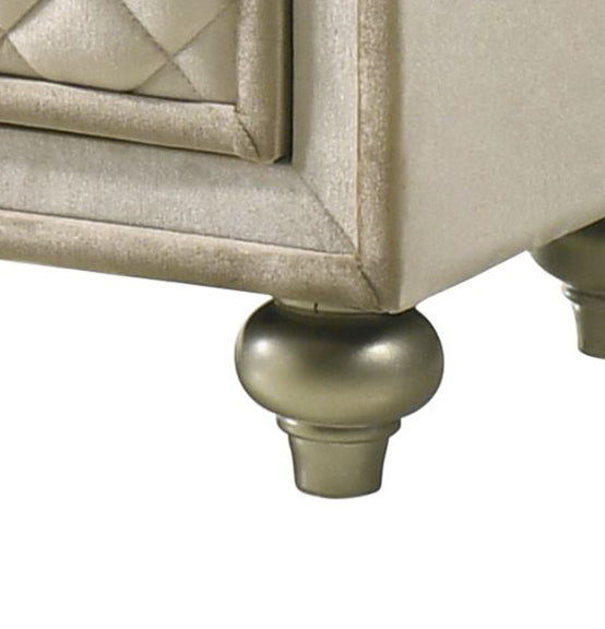 Sonya Beige Velvet Upholstered Traditional Style Dresser