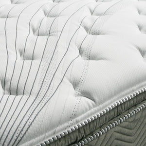 Stormin Euro Pillow Top Gel Infused Memory Foam Mattress 13" Close-up of a quilted mattress with stitching details