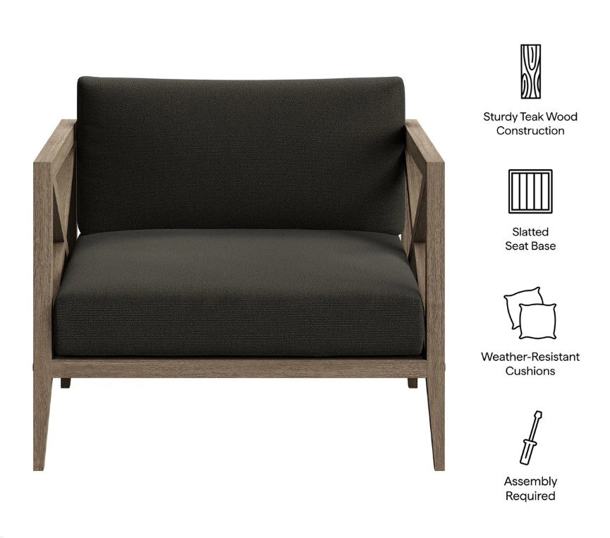 Sunshore Flint Gray Outdoor Armchair