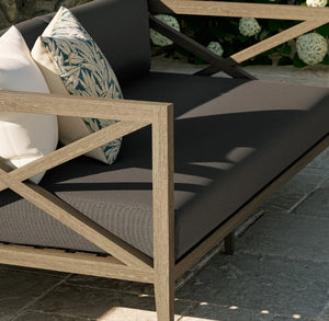 Sunshore Flint Gray Outdoor Loveseat Side