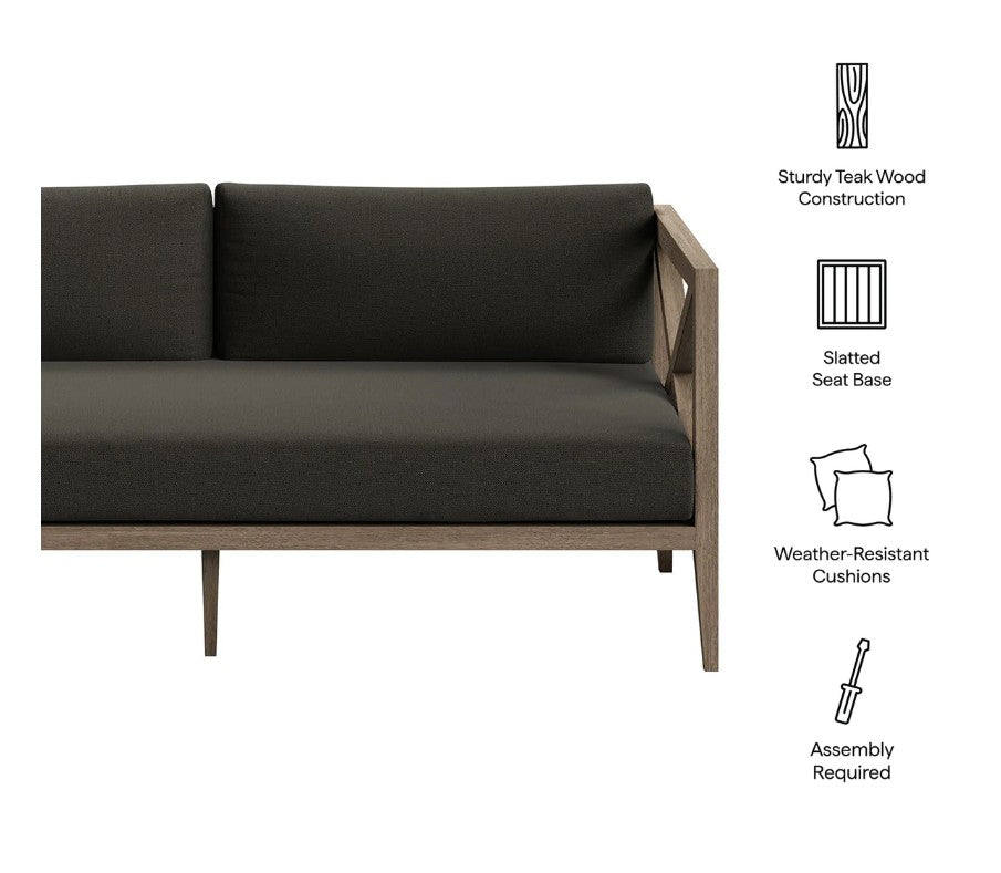 Sunshore Flint Gray Outdoor Loveseat