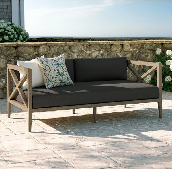 Sunshore Flint Gray Outdoor Loveseat